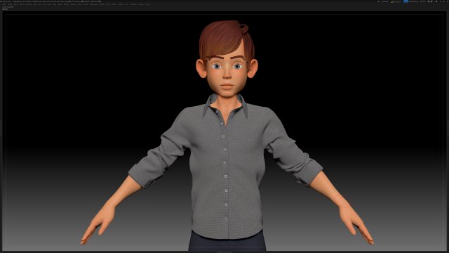zbrush stylized character boy base mesh - amy boy style 3 Modelo 3D .c4d .max .obj .3ds .fbx .stl .blend 