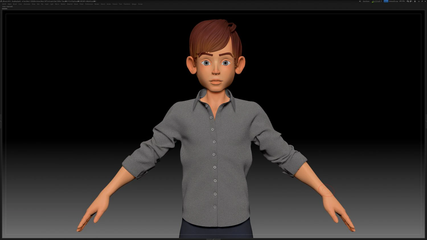 zbrush stylized character boy base mesh - amy boy style 3 3D Model .c4d .max .obj .3ds .fbx .stl .blend 