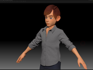zbrush stylized character boy base mesh - amy boy style 3 Modelo 3D