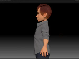 zbrush stylized character boy base mesh - amy boy style 3 3D Model
