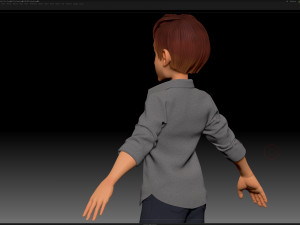 zbrush stylized character boy base mesh - amy boy style 3 Modelo 3D
