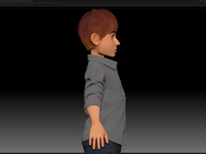 zbrush stylized character boy base mesh - amy boy style 3 Modelo 3D