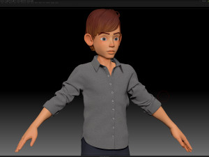 zbrush stylized character boy base mesh - amy boy style 3 Modelo 3D