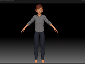 zbrush stylized character boy base mesh - amy boy style 3 Modelo 3D