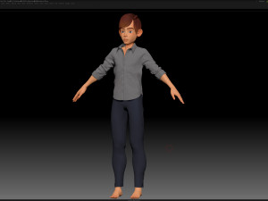 zbrush stylized character boy base mesh - amy boy style 3 Modelo 3D