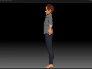 zbrush stylized character boy base mesh - amy boy style 3 3D Model