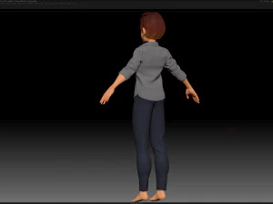 zbrush stylized character boy base mesh - amy boy style 3 3D Model