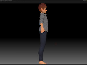 zbrush stylized character boy base mesh - amy boy style 3 Modelo 3D