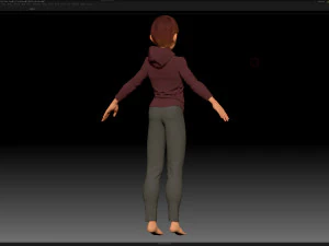 zbrush stylized character boy base mesh - amy boy style 4 3D Model