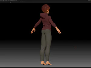 zbrush stylized character boy base mesh - amy boy style 4 3D Model
