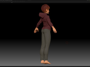 zbrush stylized character boy base mesh - amy boy style 4 Modello 3D