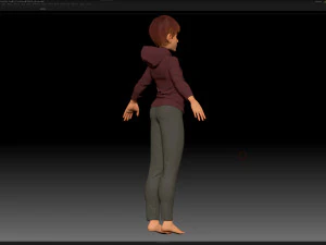 zbrush stylized character boy base mesh - amy boy style 4 3D Model