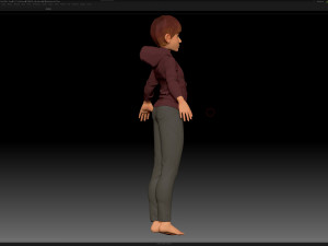 zbrush stylized character boy base mesh - amy boy style 4 Modello 3D
