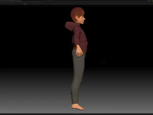 zbrush stylized character boy base mesh - amy boy style 4 3D Model