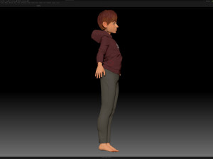 zbrush stylized character boy base mesh - amy boy style 4 Modello 3D
