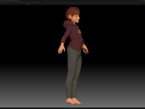 zbrush stylized character boy base mesh - amy boy style 4 Modello 3D