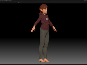 zbrush stylized character boy base mesh - amy boy style 4 Modello 3D