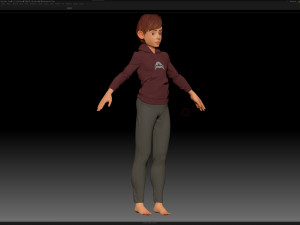 zbrush stylized character boy base mesh - amy boy style 4 Modello 3D