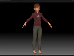 zbrush stylized character boy base mesh - amy boy style 4 3D Model