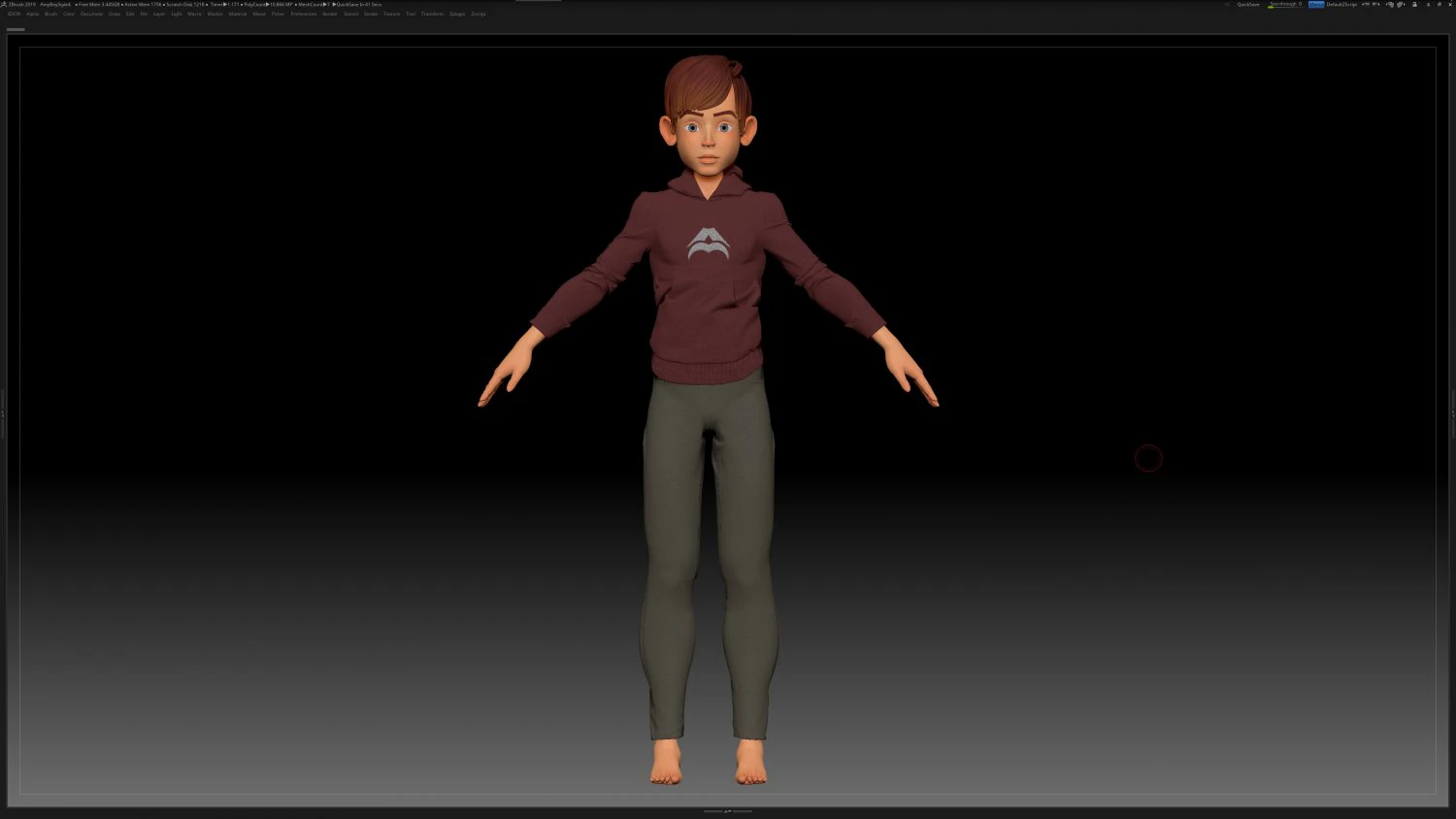 zbrush stylized character boy base mesh - amy boy style 4 3D Model .c4d .max .obj .3ds .fbx .stl .blend 