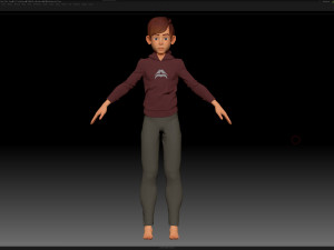 zbrush stylized character boy base mesh - amy boy style 4 Modelo 3D