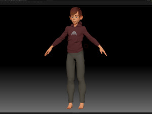 zbrush stylized character boy base mesh - amy boy style 4 Modello 3D