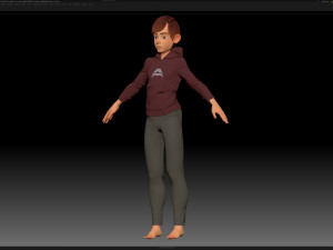 zbrush stylized character boy base mesh - amy boy style 4 Modello 3D