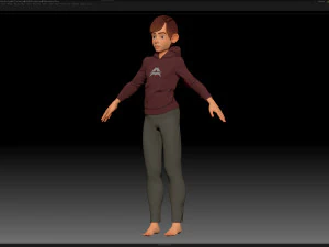 zbrush stylized character boy base mesh - amy boy style 4 3D Model