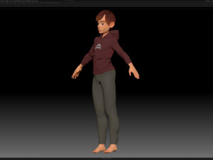 zbrush stylized character boy base mesh - amy boy style 4 Modello 3D