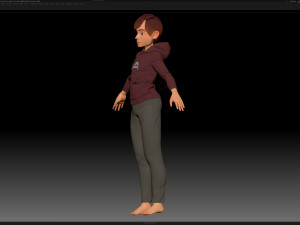zbrush stylized character boy base mesh - amy boy style 4 Modello 3D