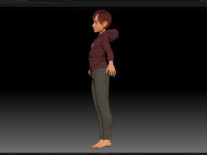 zbrush stylized character boy base mesh - amy boy style 4 Modello 3D