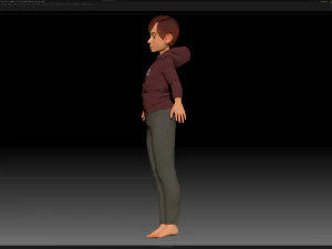 zbrush stylized character boy base mesh - amy boy style 4 3D Model