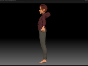 zbrush stylized character boy base mesh - amy boy style 4 Modello 3D