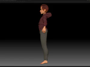 zbrush stylized character boy base mesh - amy boy style 4 3D Model