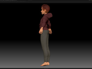 zbrush stylized character boy base mesh - amy boy style 4 Modello 3D
