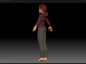 zbrush stylized character boy base mesh - amy boy style 4 3D Model