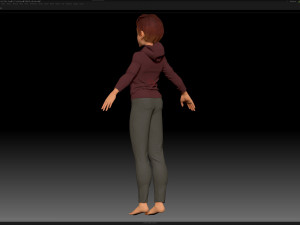 zbrush stylized character boy base mesh - amy boy style 4 Modello 3D