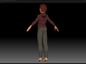 zbrush stylized character boy base mesh - amy boy style 4 Modello 3D