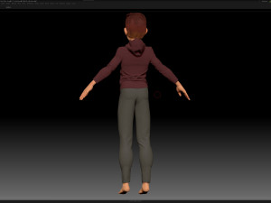 zbrush stylized character boy base mesh - amy boy style 4 Modello 3D