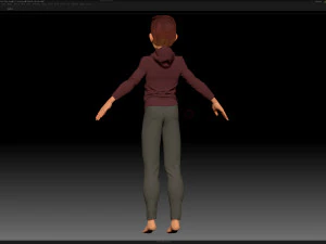 zbrush stylized character boy base mesh - amy boy style 4 3D Model