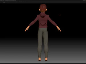 zbrush stylized character boy base mesh - amy boy style 4 3D Model