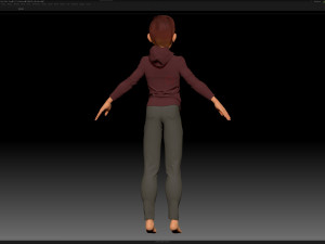 zbrush stylized character boy base mesh - amy boy style 4 Modello 3D
