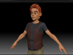 zbrush stylized character boy base mesh - blue boy style 1 3D Model