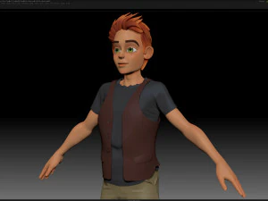 zbrush stylized character boy base mesh - blue boy style 1 3D Model