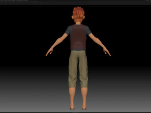 zbrush stylized character boy base mesh - blue boy style 1 3D Model