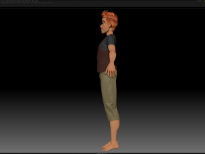 zbrush stylized character boy base mesh - blue boy style 1 3D Model