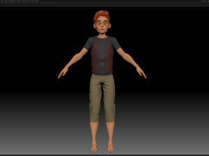 zbrush stylized character boy base mesh - blue boy style 1 3D Model