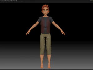 zbrush stylized character boy base mesh - blue boy style 1 3D Model