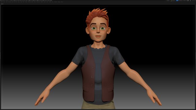 zbrush stylized character boy base mesh - blue boy style 1 3D Model .c4d .max .obj .3ds .fbx .stl .blend 