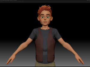 zbrush stylized character boy base mesh - blue boy style 1 Modèle 3D